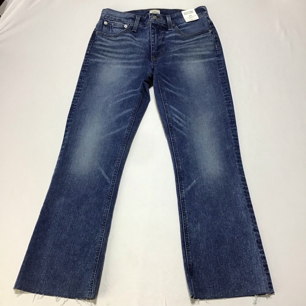 J. Crew Billie Demi Boot Crop Dark Blue Jeans - Picture 4 of 12